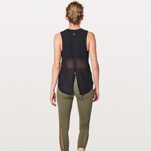 Lululemon Ace Tank Athletic Mesh Black Open Back